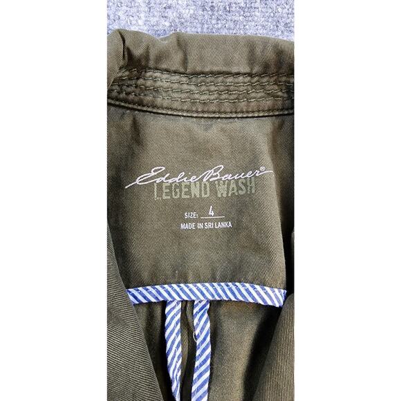 Eddie Bauer Jacket Womens 4 Green Legend Wash Two Button Lightweight Casual Work - Picture 2 of 14